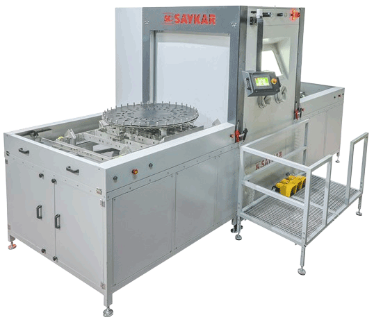 Çift Döner Tablalı Otomatik Sulu Kumlama Makinesi